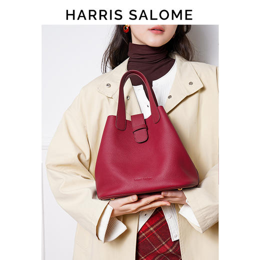 【HARRIS SALOME】松下果实菜篮子头层牛皮单肩斜挎包 商品图2