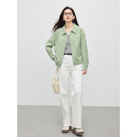 【年货节】熙世界高级感麂皮绒外套女短款2025年春装新款小个子休闲夹克上衣 商品图3