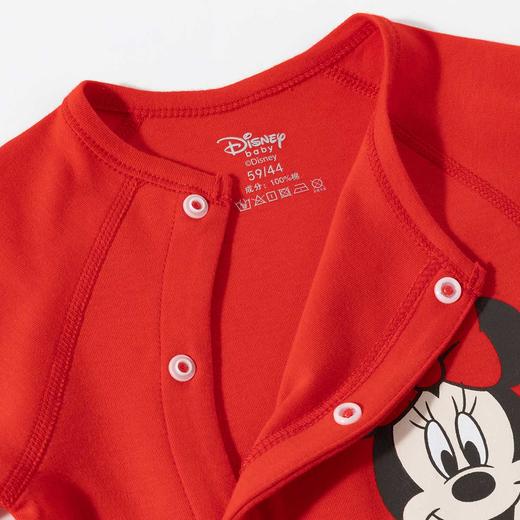 迪士尼25春夏侧开连体衣大红满月服男女宝宝哈衣百天爬服ZD1EL014 商品图6