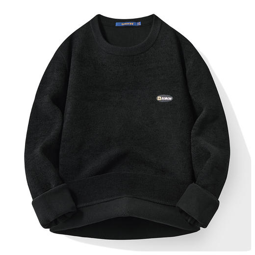 【加绒加厚】罗蒙男士冬季双面绒绣花加绒毛衣男保暖针织衫男士毛衣毛衫男 商品图2