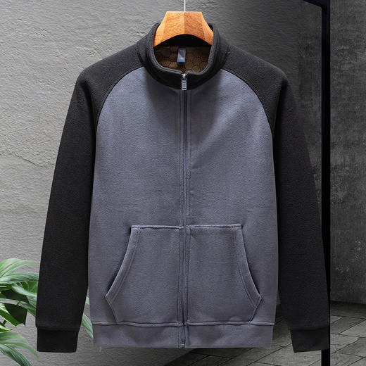 【双面奥利绒】罗蒙男士秋冬百搭加绒外套时尚休闲摇粒绒外套男夹克 商品图4