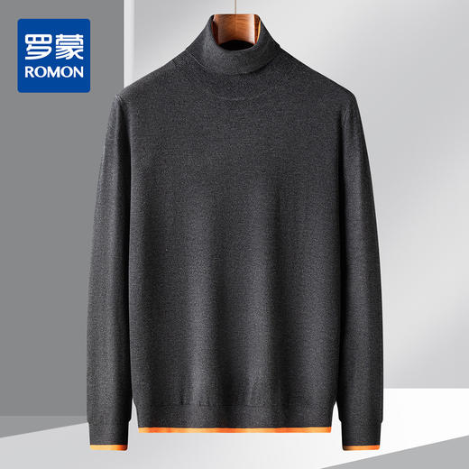 罗蒙男士冬季高领毛衣保暖针织衫舒适百搭男亲肤毛衫男士针织衫男毛衣 商品图0