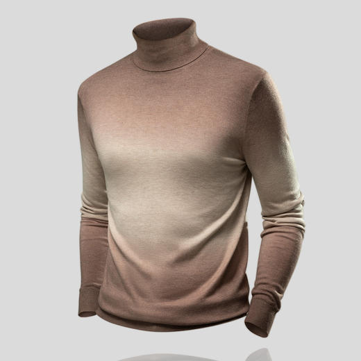 【含羊毛蚕丝】罗蒙秋冬款男士时尚渐变毛衣男百搭休闲针织衫男 商品图2