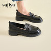Safiya/索菲娅2025春英伦风复古玫瑰扣复古圆头百搭粗跟乐福鞋 SFD1112112 商品缩略图3