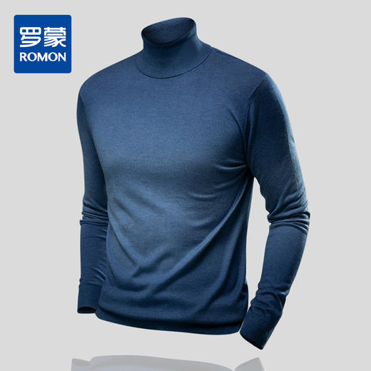 【含羊毛蚕丝】罗蒙秋冬款男士时尚渐变毛衣男百搭休闲针织衫男 商品图0