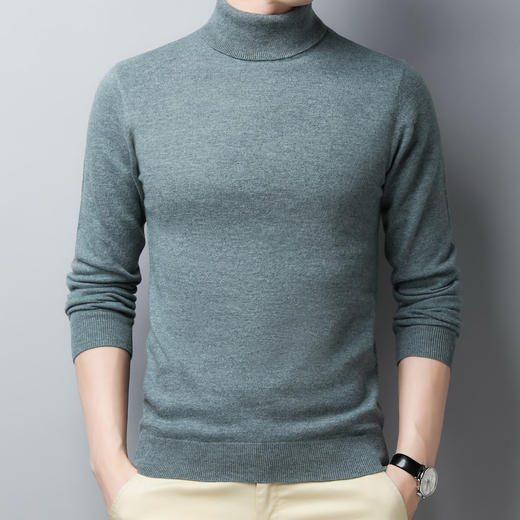 【100羊毛】罗蒙男士秋冬经典高领羊毛衫男保暖百搭男士羊毛衫毛衣男 商品图3