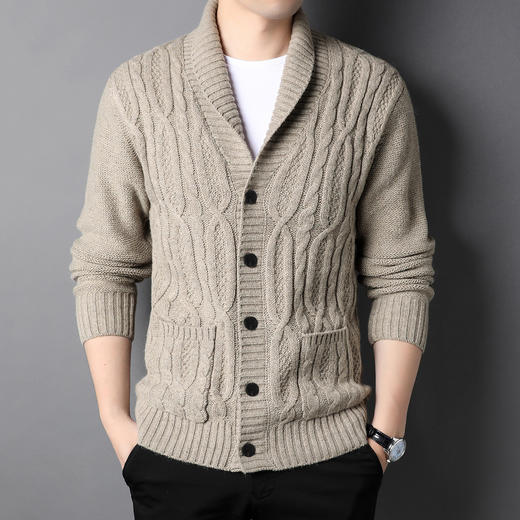 罗蒙男士冬季含羊毛针织开衫男舒适百搭外套男士通勤毛衣男针织衫 商品图1