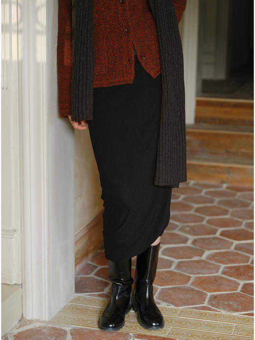 [特价]双面可穿 软糯高弹旋转扭造型半裙 灰色 商品图0