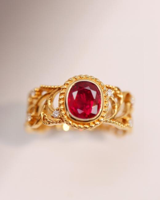 1ct刻面红宝石戒指 商品图1