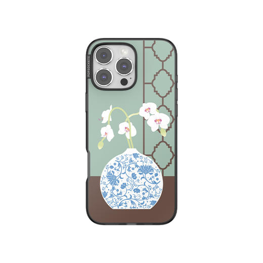 【灵蛇之珠】清心兰花 POPCASE手机壳 MagSafe Popcase磁吸款 绿色 植物花卉 国风 iPhone 16/15/14/13 商品图1