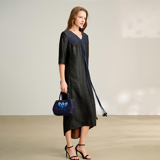 TANGY Collection/2025天意精品春季新品中国风女士莨绸连衣裙 商品图1