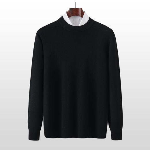 【100羊毛】罗蒙男士冬款羊毛衫纯色简约百搭休闲通勤羊毛衫保暖毛衣男 商品图4