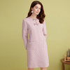 EITIE爱特爱精致优雅小香风直筒显瘦蝴蝶结粉色连衣裙2025春新款A2507519 商品缩略图3