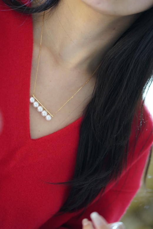 Akoya项链「五珠平衡」 商品图1