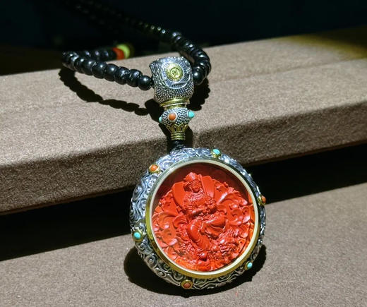 朱砂镶银生肖吊坠 商品图2