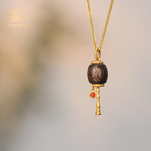 天然芽庄红土沉香包金吊坠 沉水级 SP10536 商品图0