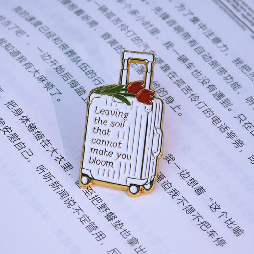 一周文案原创正版 不内耗金属徽章胸针 离开无法让你开花的土壤 商品图1