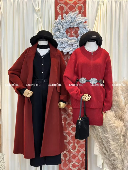 【门店同款】ENJOY冬季韩版拉链简约套装裙 160360259 商品图1