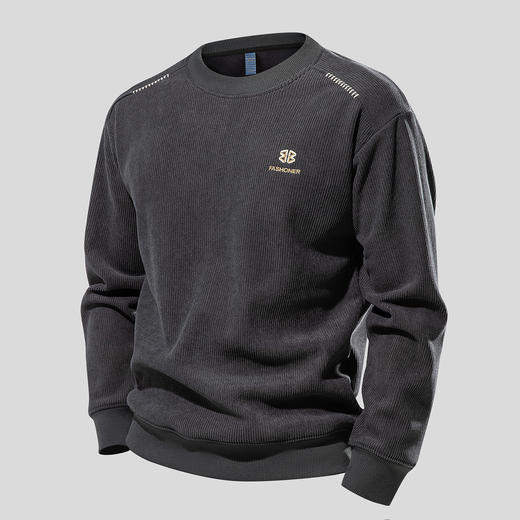 罗蒙秋冬保暖加厚舒适男士卫衣圆领套头卫衣男休闲百搭时尚男卫衣 商品图2