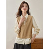 【1件75折】熙世界法式假两件条纹衬衫女春季2025新款设计感长袖拼接针织上衣 商品缩略图3