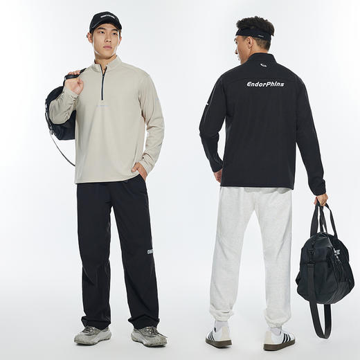 OMG运动 立领运动t恤男款半拉链长袖健身衣服高领打底衫户外上衣JF81A22711 商品图4