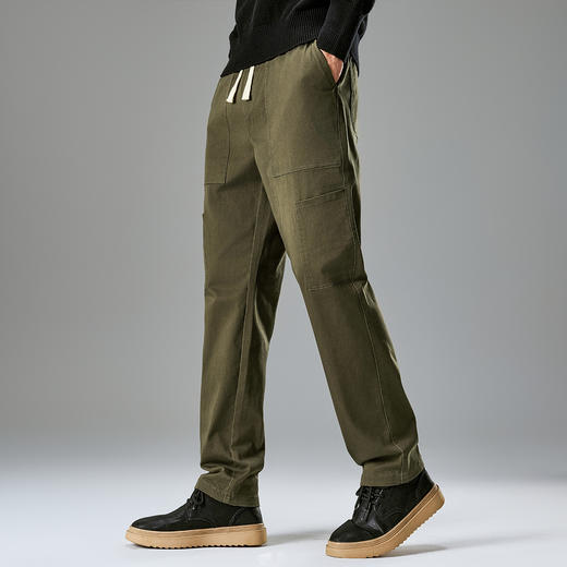 罗蒙纯色简约男士休闲裤保暖百搭舒适休闲裤男亲肤透气潮流裤子男 商品图3