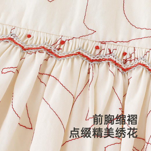 【高定系列】英氏女童裙子春夏长袖桑蚕丝透气女宝连衣裙羊毛裙子 商品图3
