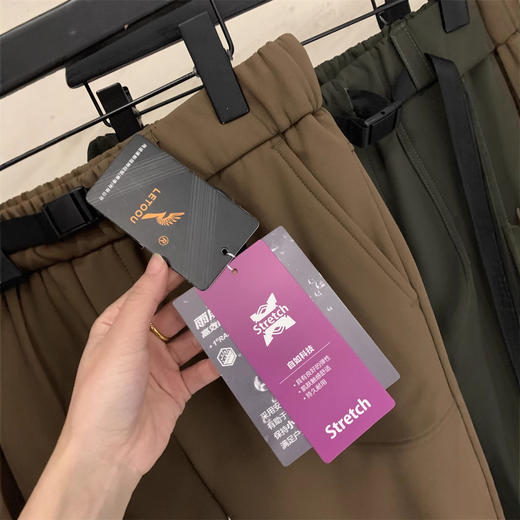 户外软壳！2024秋冬格纹梭织锁温保暖机能腰带伞兵休闲裤男款！ 商品图3