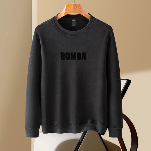 【双面奥粒绒】罗蒙男士秋冬款加绒卫衣男时尚经典圆领卫衣舒适保暖上衣 商品图4