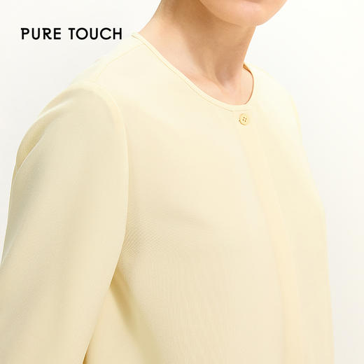 PURE TOUCH气质女神必备简约米黄长袖上衣小衫1301251003 商品图3