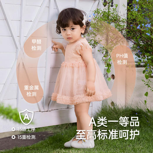 【商场同款】英氏婴儿衣服夏季透气女童连体衣可爱女宝裙子连体衣 商品图3