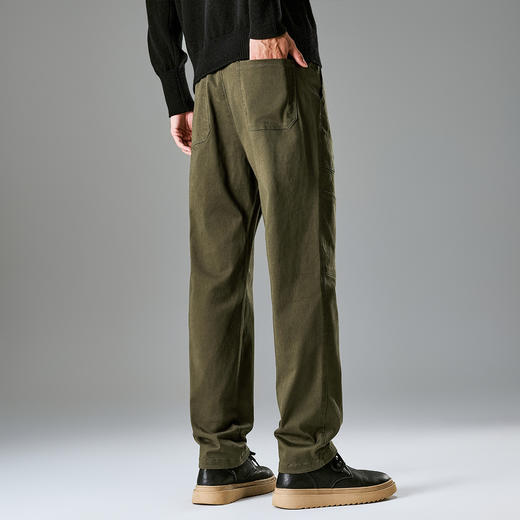 罗蒙纯色简约男士休闲裤保暖百搭舒适休闲裤男亲肤透气潮流裤子男 商品图4