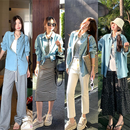 <曾小咸推荐>2.24现货秒杀 ！微信超特价！复古翻领牛仔衬衫 日常199.99 立减110 秒杀89.99！！休闲裤 秒杀69.99！！ 商品图1