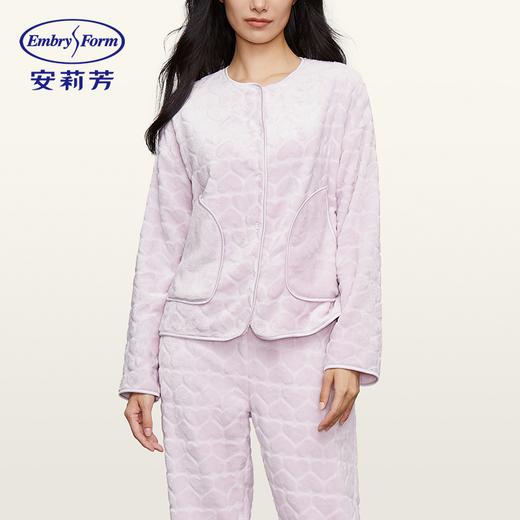 【海信嘉年华】安莉芳新品【软绵绵系列】女士厚款圆领开衫可外穿法兰绒家居服套装EL00644 商品图0