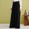 EITIE爱特爱时尚高腰拖地阔腿高级感显瘦黑色阔腿裤2025春季新款A2505501 商品缩略图2