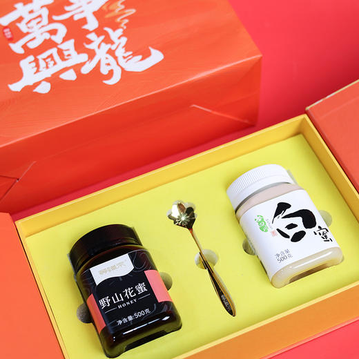 等蜂来龙韵向新HONEY蜂蜜礼盒1kg(四川白蜜+野山花蜜) 1kg/盒 商品图6