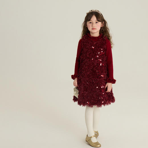 艾摩贝贝儿童年服系列 新中式盘扣马甲唐装套装中国风旗袍裙 商品图6