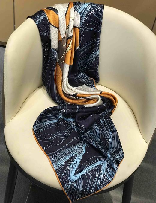 优品堂【繁花似锦】桑蚕丝110*110方巾 商品图4