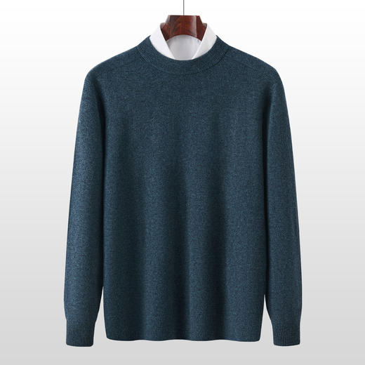 【100羊毛】罗蒙男士冬款羊毛衫纯色简约百搭休闲通勤羊毛衫保暖毛衣男 商品图2