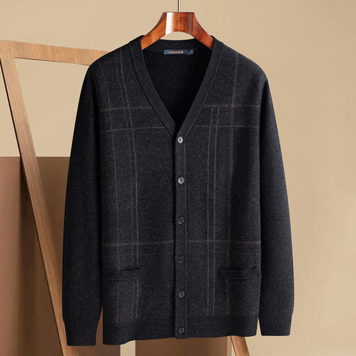 【100羊毛】罗蒙秋冬羊毛衫男加厚针织衫男开衫外套男保暖男士羊毛衫 商品图3