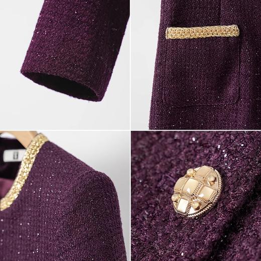 IWY/秋冬新款紫色小香风套装裙女高级感短外套气质名媛两件套 WCQ031-Q 商品图3