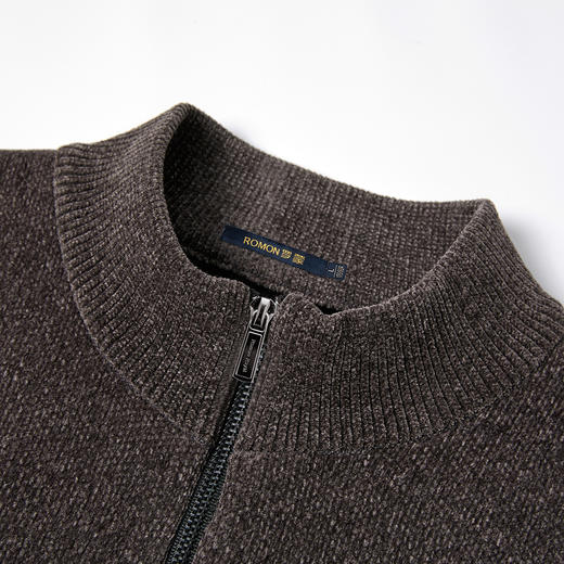 【加绒加厚】罗蒙男士冬季仿羊绒夹克男士外套加绒外套男毛衣外套 商品图6