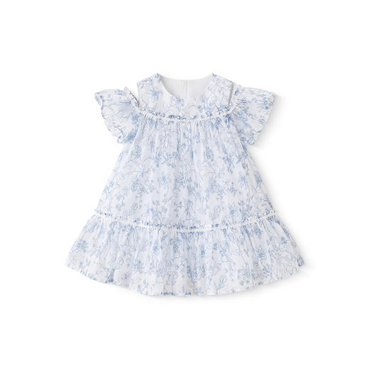 【商场同款】英氏女童连衣裙夏季短袖满印绣花小女孩裙子2025新款 商品图4