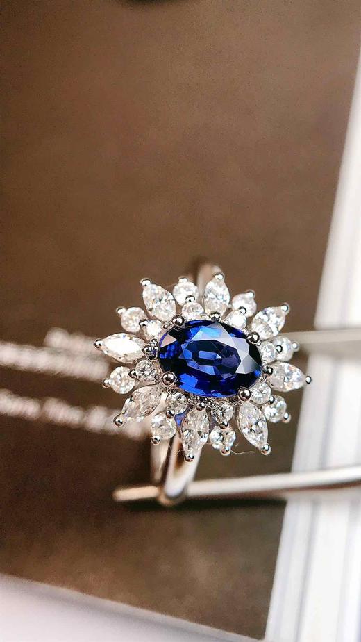 0.77ct刻面蓝宝石戒指 商品图0