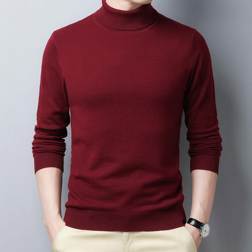 【100羊毛】罗蒙男士秋冬经典高领羊毛衫男保暖百搭男士羊毛衫毛衣男 商品图8