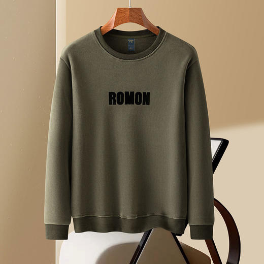 【双面奥粒绒】罗蒙男士秋冬款加绒卫衣男时尚经典圆领卫衣舒适保暖上衣 商品图1