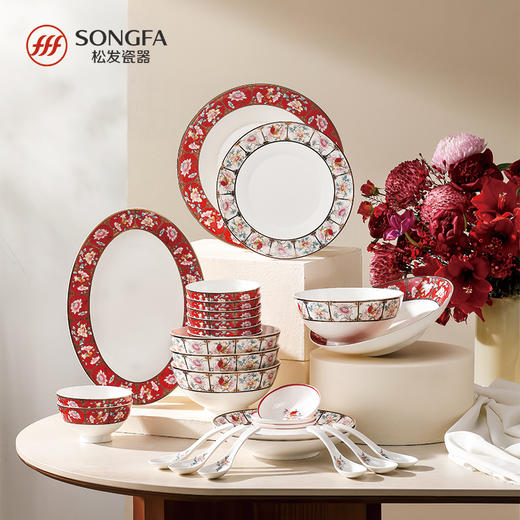 32头锦绣家园骨瓷餐具 商品图0