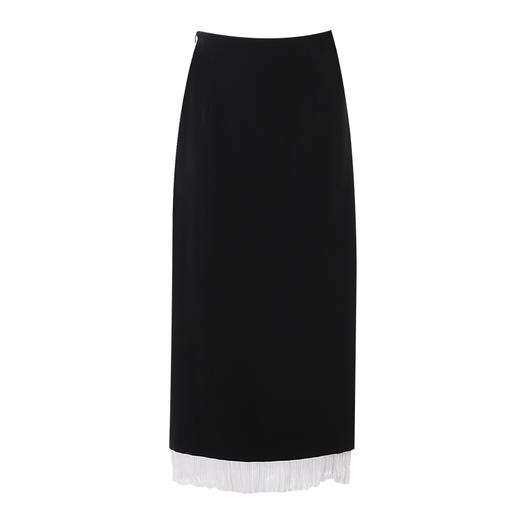 EITIE爱特爱设计感假两件压褶包臀直筒高腰撞色半身裙春新款A2506503 商品图5