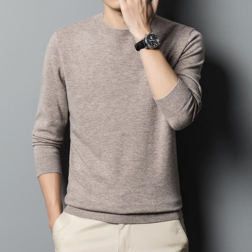 【100绵羊毛】罗蒙男士经典纯色羊毛衫男圆领男士羊毛衫舒适保暖毛衣男 商品图6