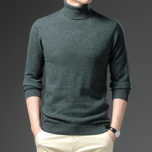 【100羊毛】罗蒙男士秋冬经典高领羊毛衫男保暖百搭男士羊毛衫毛衣男 商品图6